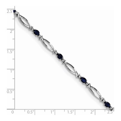 Sterling Silver Sapphire & Diamond Bracelet – view 3
