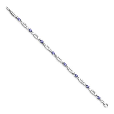 Sterling Silver Tanzanite & Diamond Bracelet – view 2