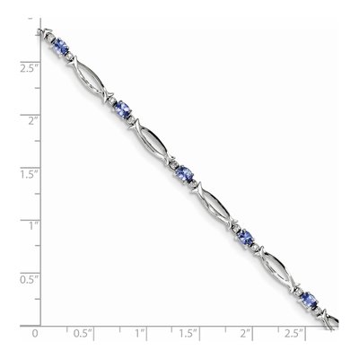 Sterling Silver Tanzanite & Diamond Bracelet – view 3