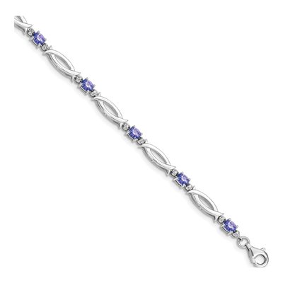 Sterling Silver Tanzanite & Diamond Bracelet