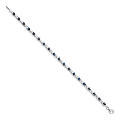 Sterling Silver Sapphire & Diamond Bracelet – view 2