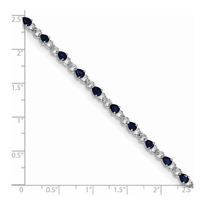 Sterling Silver Sapphire & Diamond Bracelet – view 4