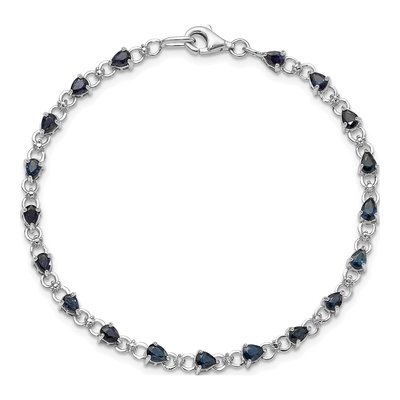 Sterling Silver Sapphire & Diamond Bracelet – view 5