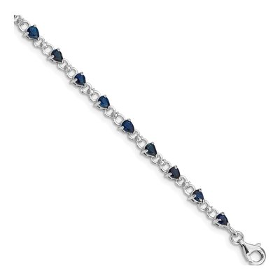 Sterling Silver Sapphire & Diamond Bracelet