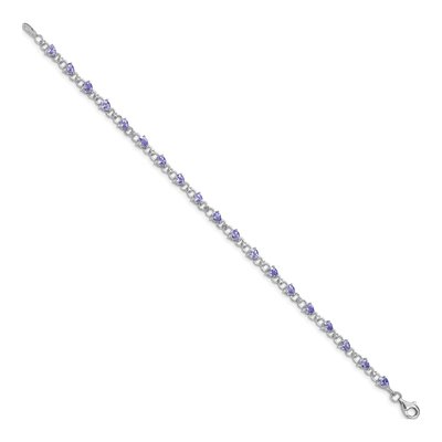 Sterling Silver Tanzanite & Diamond Bracelet – view 2