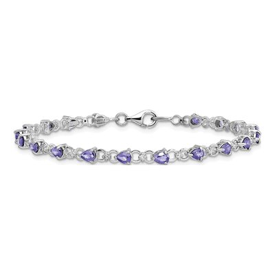 Sterling Silver Tanzanite & Diamond Bracelet – view 4