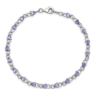 Sterling Silver Tanzanite & Diamond Bracelet – view 5