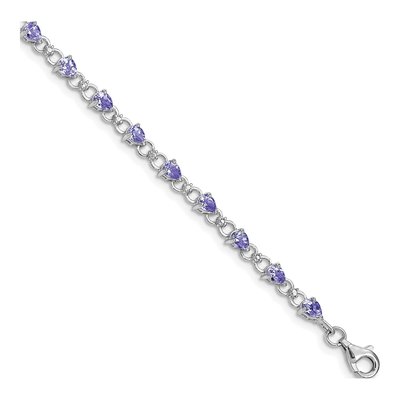 Sterling Silver Tanzanite & Diamond Bracelet