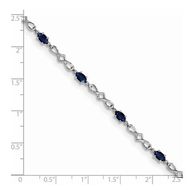 Sterling Silver Sapphire & Diamond Bracelet – view 3