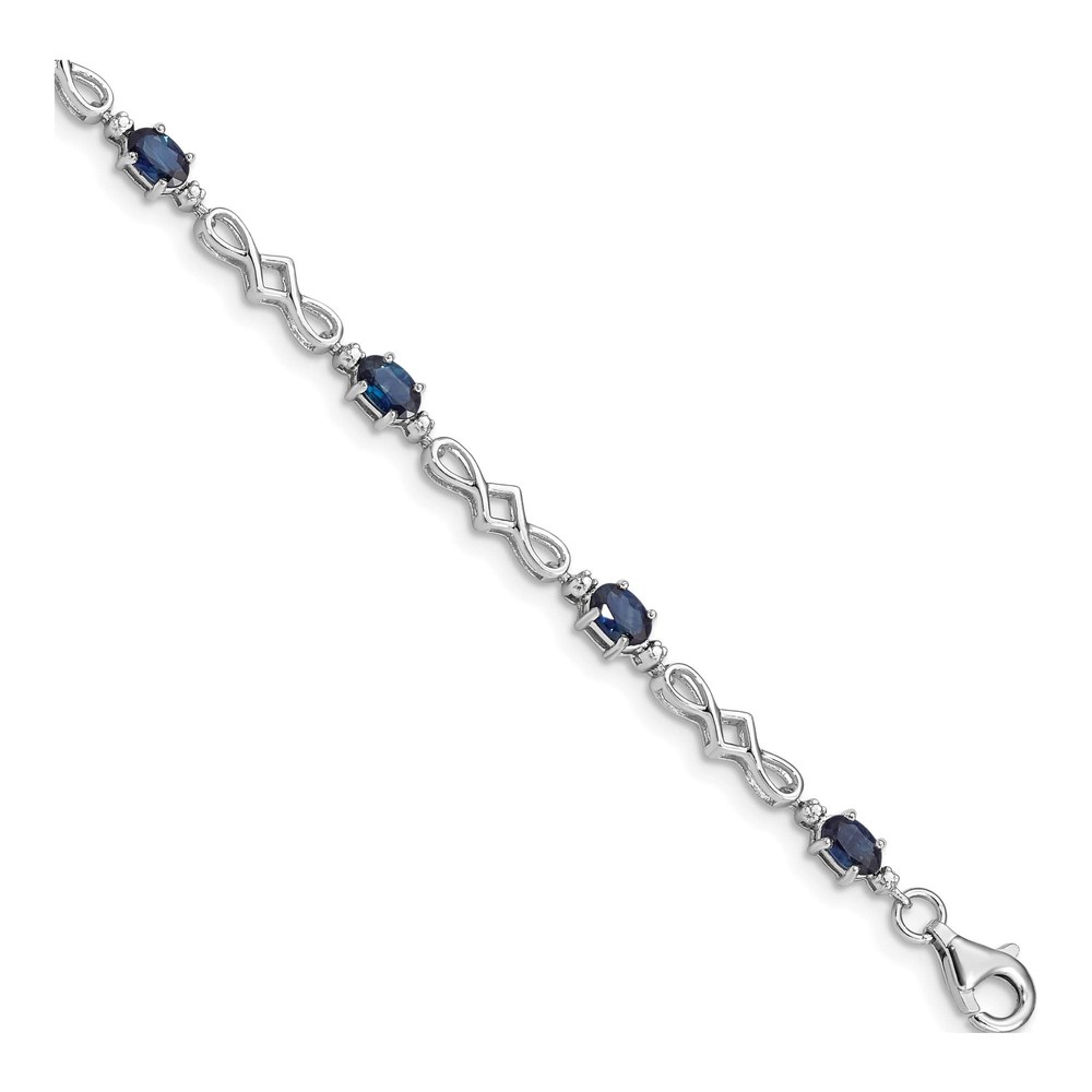 Sterling Silver Sapphire & Diamond Bracelet