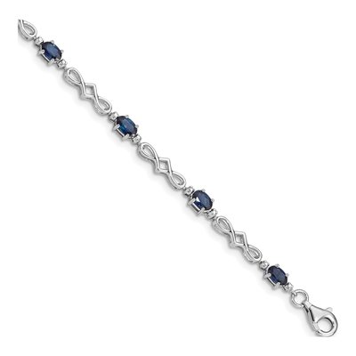 Sterling Silver Sapphire & Diamond Bracelet