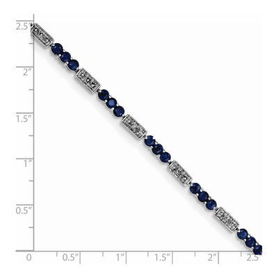 Sterling Silver Sapphire & Diamond Bracelet – view 4