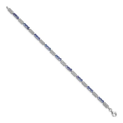 Sterling Silver Tanzanite & Diamond Bracelet – view 2