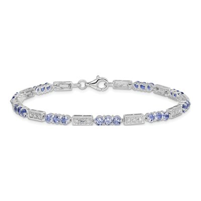 Sterling Silver Tanzanite & Diamond Bracelet – view 3