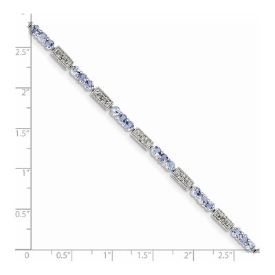 Sterling Silver Tanzanite & Diamond Bracelet – view 4