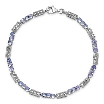 Sterling Silver Tanzanite & Diamond Bracelet – view 5