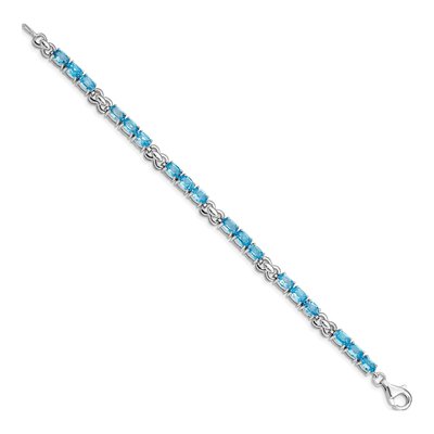 Sterling Silver Swiss Blue Topaz Bracelet – view 2