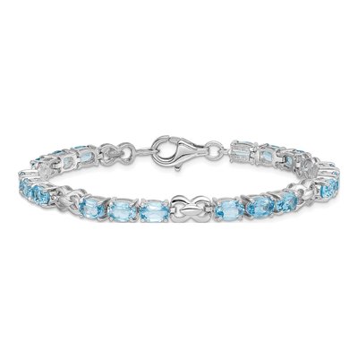 Sterling Silver Swiss Blue Topaz Bracelet – view 3