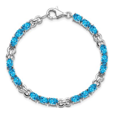 Sterling Silver Swiss Blue Topaz Bracelet – view 5