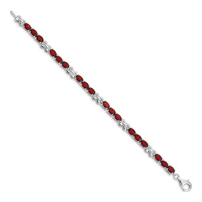 Sterling Silver Garnet Bracelet – view 2