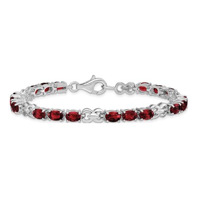 Sterling Silver Garnet Bracelet – view 3