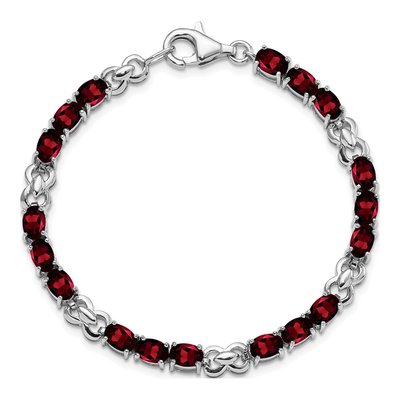 Sterling Silver Garnet Bracelet – view 5