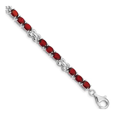 Sterling Silver Garnet Bracelet