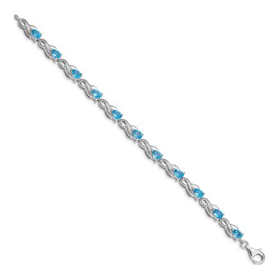 Sterling Silver Swiss Blue Topaz Bracelet – view 2