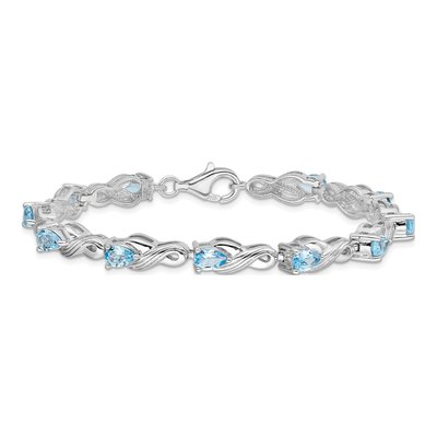 Sterling Silver Swiss Blue Topaz Bracelet – view 3