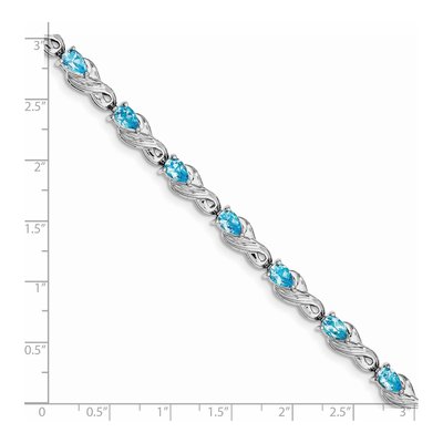 Sterling Silver Swiss Blue Topaz Bracelet – view 4