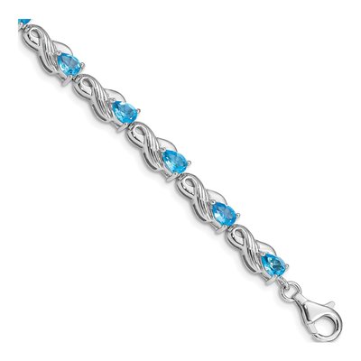 Sterling Silver Swiss Blue Topaz Bracelet