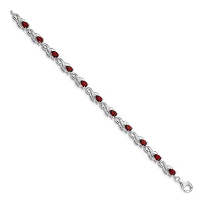 Sterling Silver Garnet Bracelet – view 2