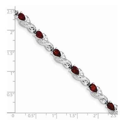 Sterling Silver Garnet Bracelet – view 4