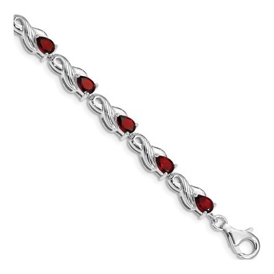 Sterling Silver Garnet Bracelet
