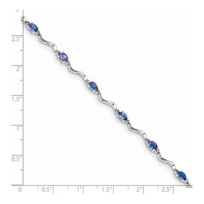 Sterling Silver 1/15 ct tw Tanzanite & Diamond Bracelet – view 4