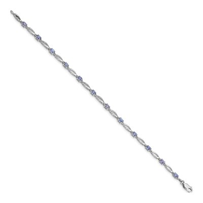 Sterling Silver 1/15 ct tw Tanzanite & Diamond Bracelet – view 2