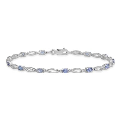 Sterling Silver 1/15 ct tw Tanzanite & Diamond Bracelet – view 3