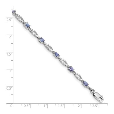 Sterling Silver 1/15 ct tw Tanzanite & Diamond Bracelet – view 4