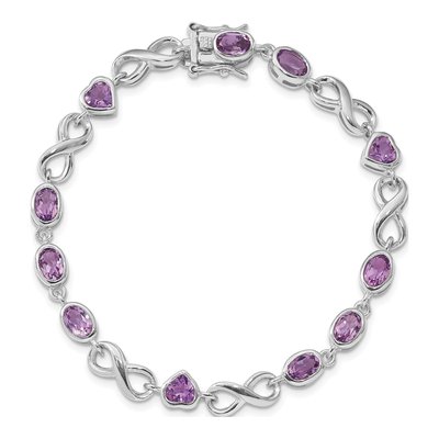 Sterling Silver Amethyst Heart Bracelet – view 5