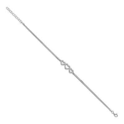 Sterling Silver Open Hearts Box Chain Bracelet – view 3