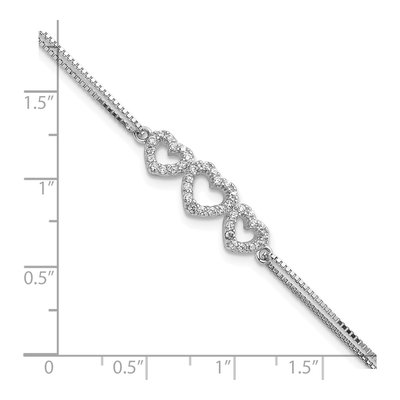 Sterling Silver Open Hearts Box Chain Bracelet – view 6