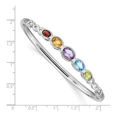Sterling Silver Amethyst & Swiss Blue Topaz Multi Bangle Bracelet – view 4