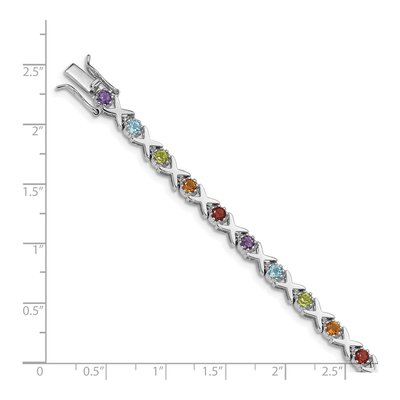 Sterling Silver Amethyst & Swiss Blue Topaz Multi-Gemstone Bracelet – view 4