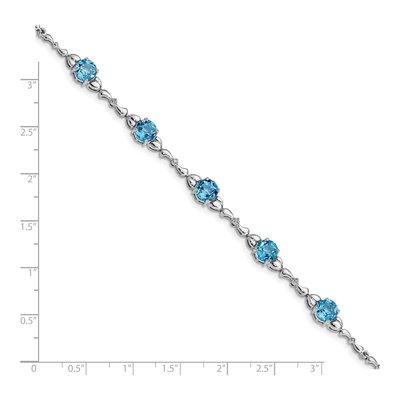 Sterling Silver Swiss Blue Topaz & Diamond Lt Bracelet – view 4