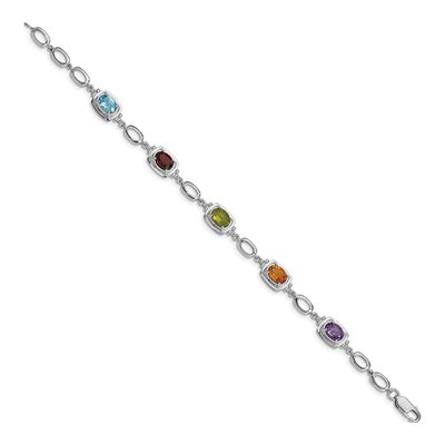 Sterling Silver Amethyst & Citrine Multi Link Bracelet – view 2