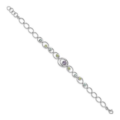 Sterling Silver Amethyst & Peridot Bracelet – view 2