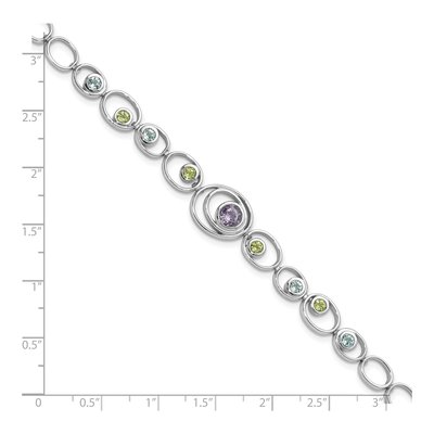 Sterling Silver Amethyst & Peridot Bracelet – view 4