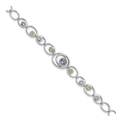 Sterling Silver Amethyst & Peridot Bracelet
