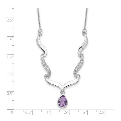 Sterling Silver Amethyst & White Topaz Necklac Necklace – view 4