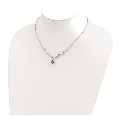 Sterling Silver Amethyst & White Topaz Necklac Necklace – view 5